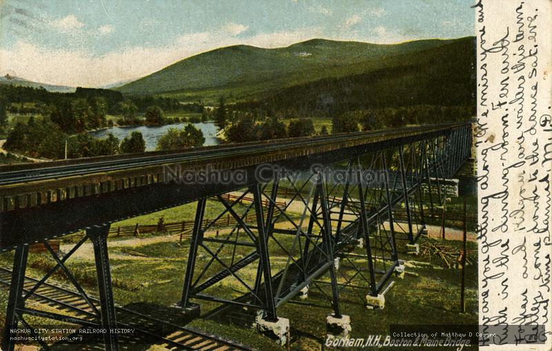 Postcard: Gorham, New Hampshire, Boston & Maine Bridge.